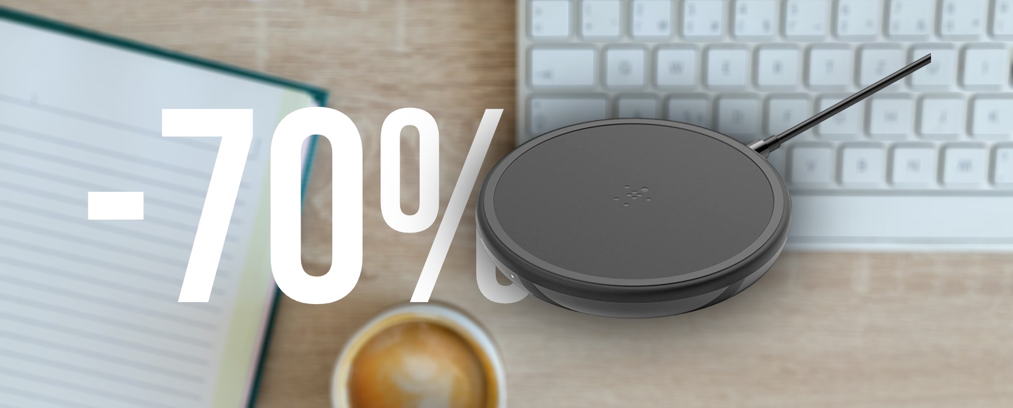 Tappetino di ricarica wireless Belkin: SCONTO FOLLE del 70%