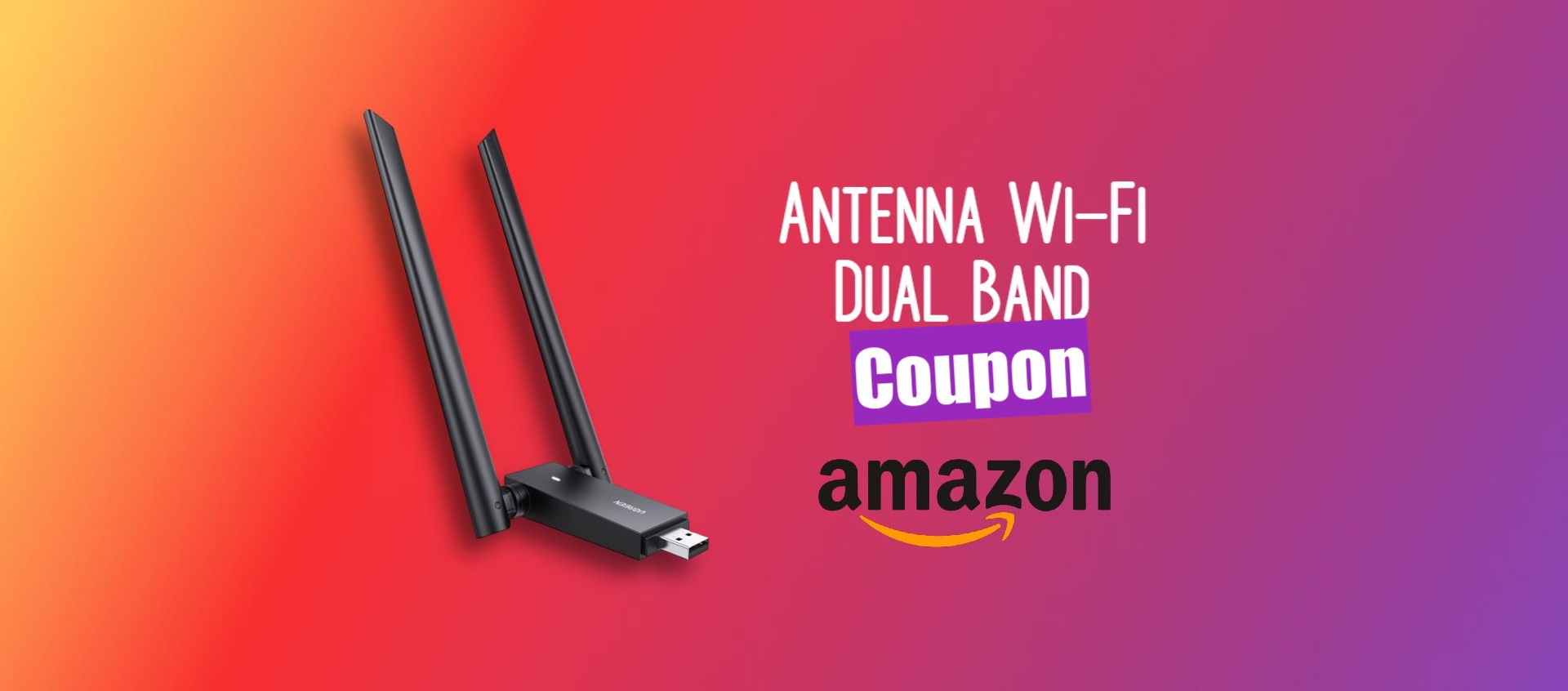 Antenna Wi-Fi Dual Band per PC e Mac: PROMO Amazon con Coupon