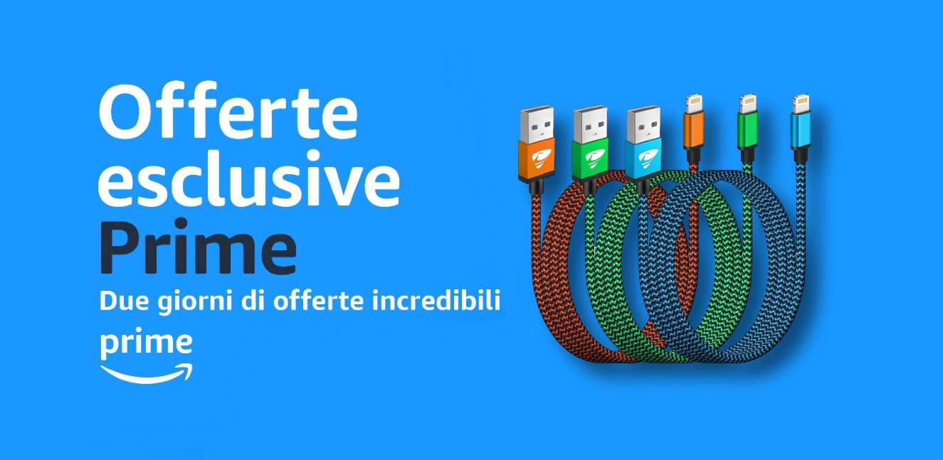 Offerte Esclusive Prime: 3 cavi Lightning da 2 metri a poco più di 8 euro con lo SCONTO del 48%