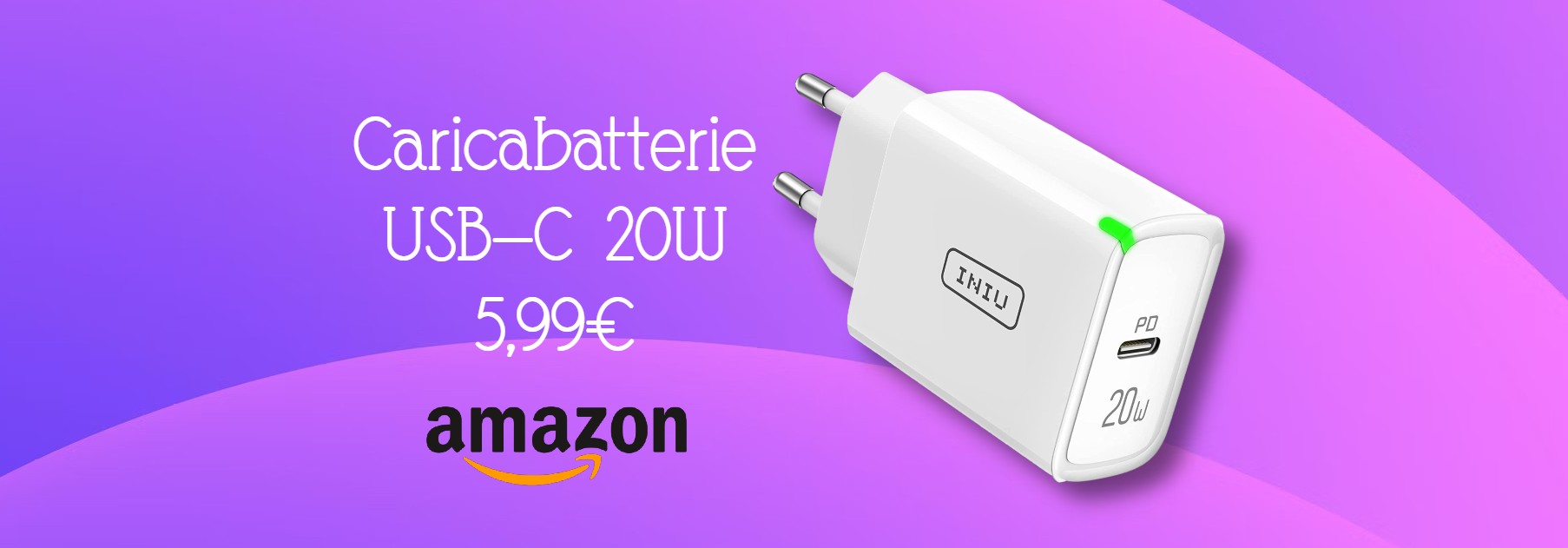 Caricabatterie USB-C da 20W ad un prezzo INCREDIBILE: promo TOP sconto + coupon