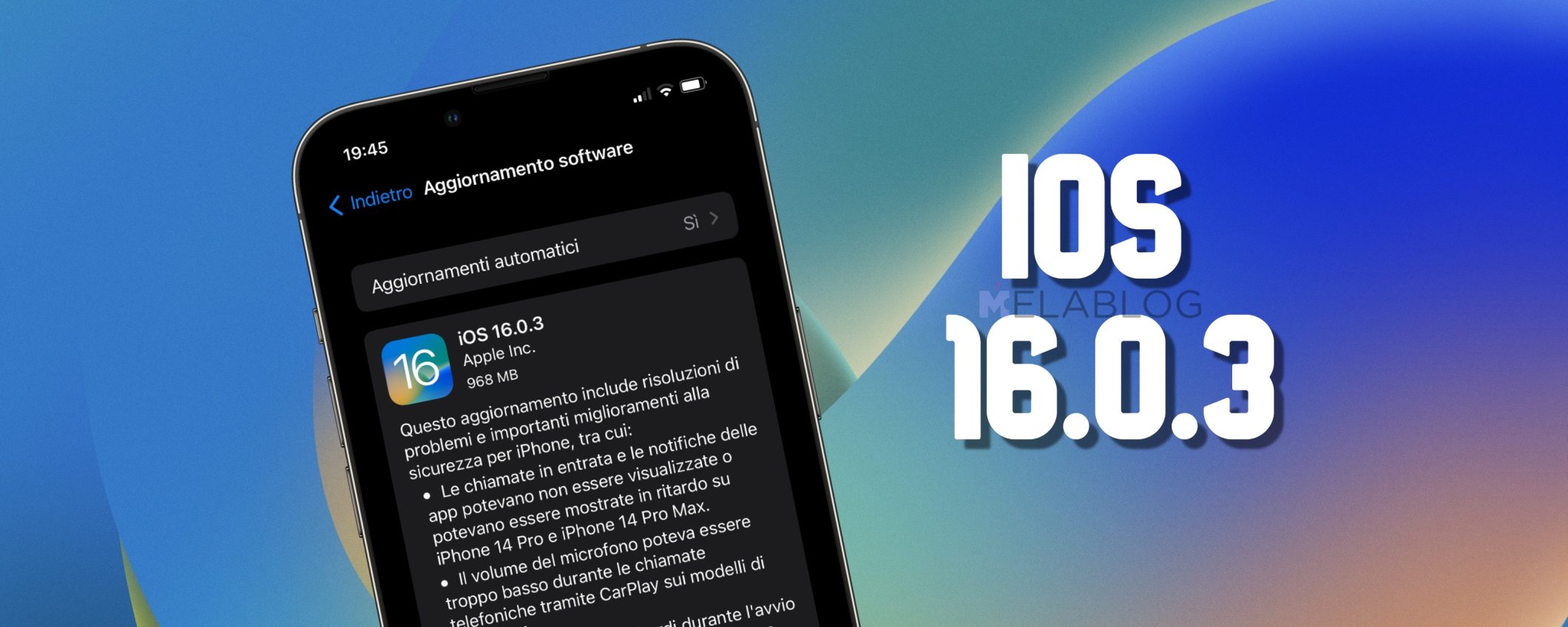 Apple rilascia iOS 16.0.3 e risolve alcuni problemi di iPhone 14 e iPhone 14 Pro