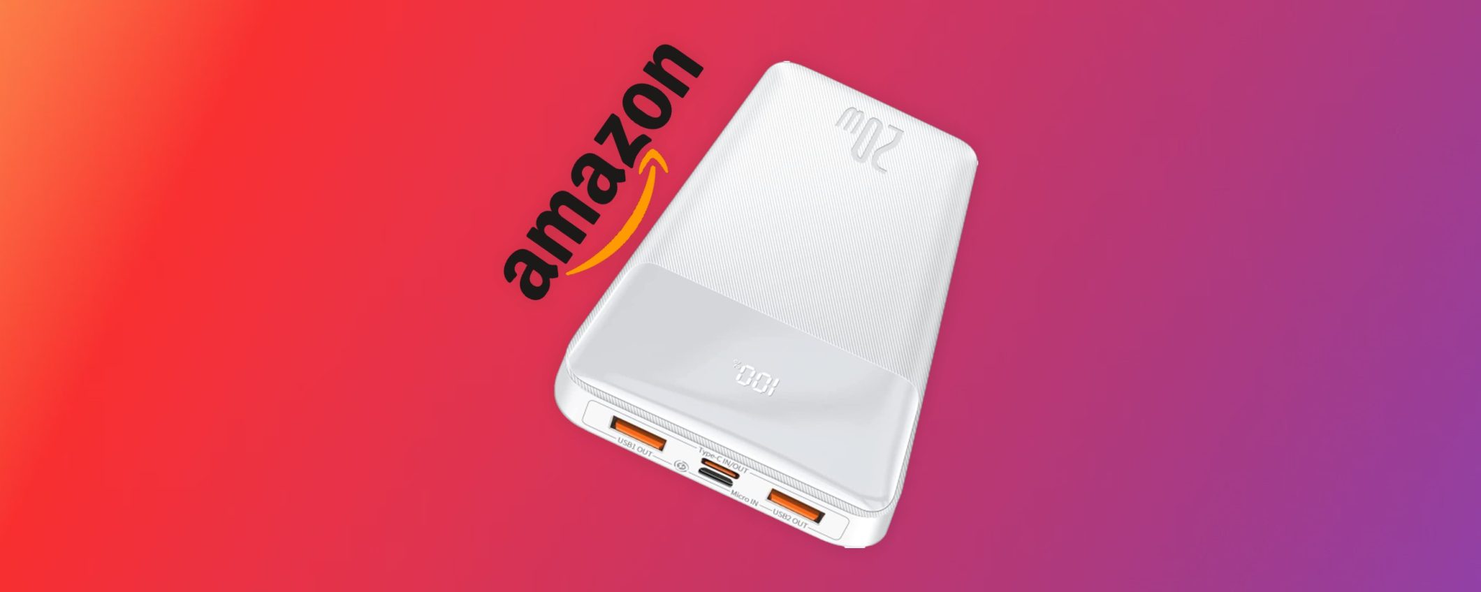 Offerte Natale Amazon: PowerBank 10.000mAh USB-C sconto 25%