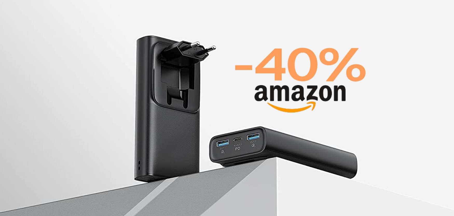 PowerBank con USB-C e spina pieghevole: Sconto + Coupon