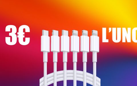 3 cavi USB-C a Lightning: solo 3€ l'uno con spedizioni