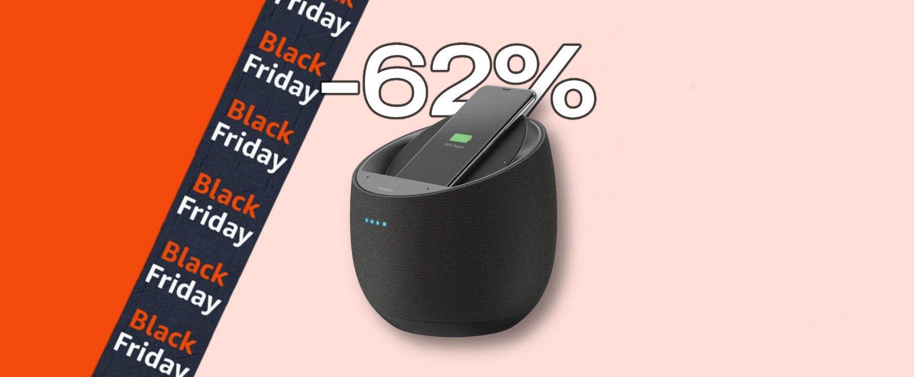 Belkin, SCONTO di 155€ sullo smart speaker che è anche un caricabatterie wireless