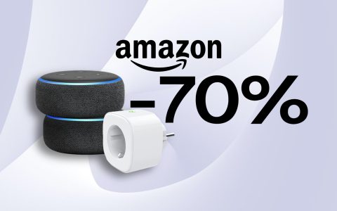 FOLLIA Amazon: il bundle con 2 Echo Dot e la Meross Smart Plug è SCONTATO del 70%