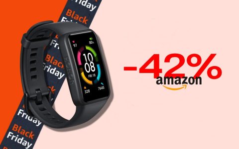 Con lo SCONTO Black Friday, lo smart tracker Honor Band 6 ti costa meno di 30€ (-42%)