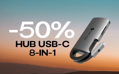 Hub USB-C 8in1 al 50% su Amazon: tante porte e design pazzesco