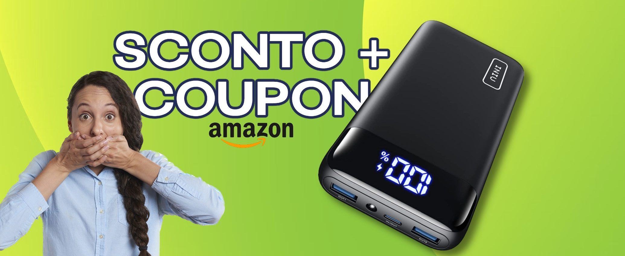 Power Bank 20.000mAh: con Sconto+Coupon costa ANCORA MENO