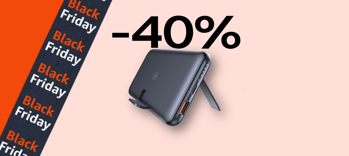 Black Friday 2022: SCONTO PAZZO del 40% sul Power Bank da 10000mAh wireless