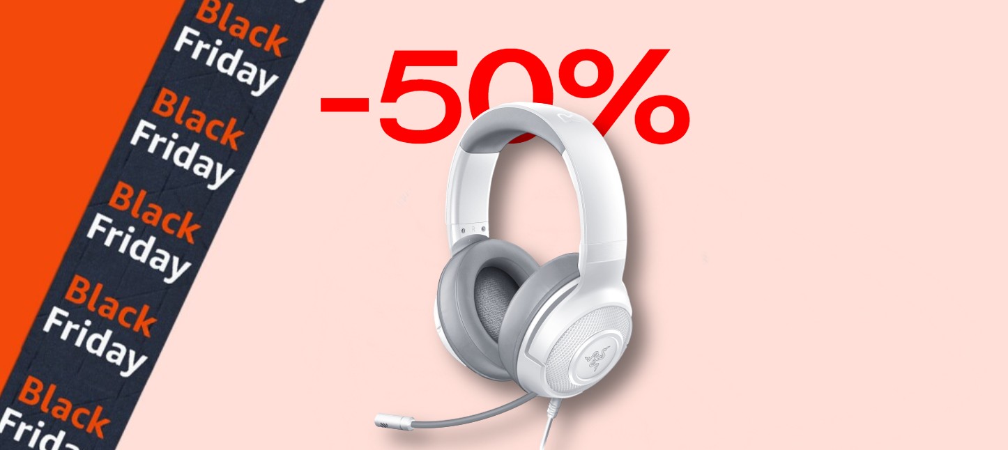 Black Friday 2022: cuffie Razer Kraken X Mercury SCONTATE del 50%