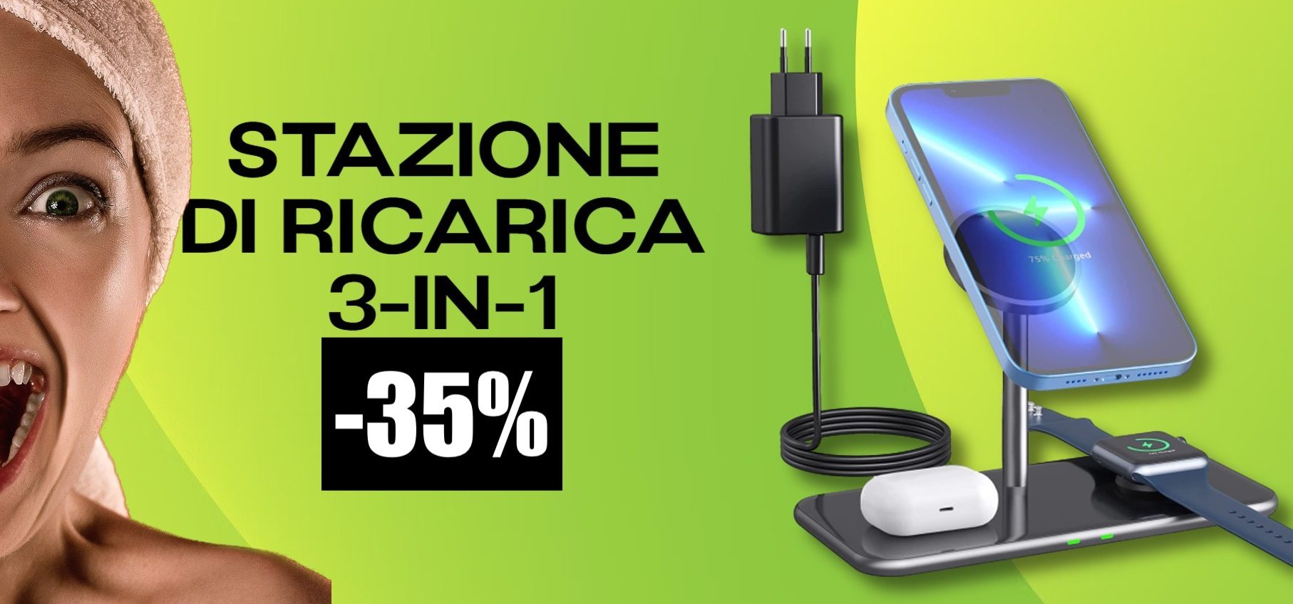 Stazione di ricarica 3-in-1 per tutto il tuo ecosistema Apple in OFFERTA (-36%)