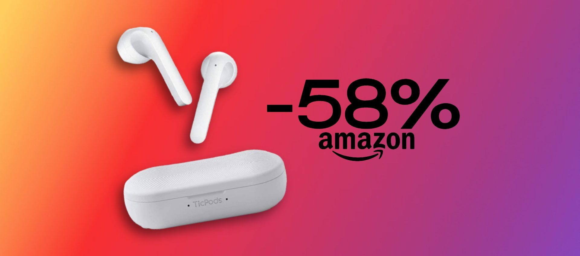 Gli auricolari wireless TicPods 2 Pro sono SCONTATI del 58%: sono resistenti all'acqua