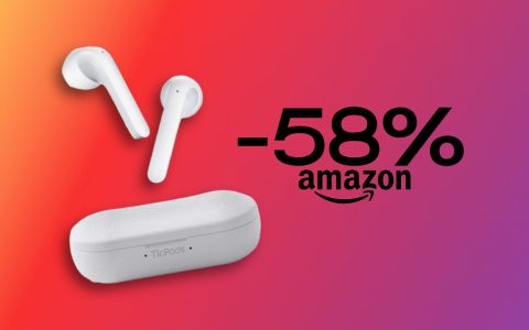 Gli auricolari wireless TicPods 2 Pro sono SCONTATI del 58%: sono resistenti all'acqua