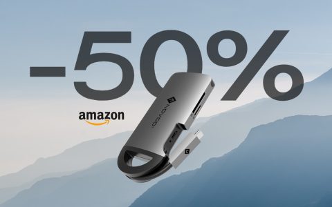 Hub USB-C 8-in-1 con cavo integrato: SCONTO 50%