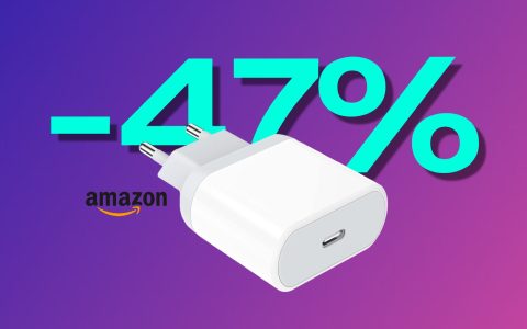 Caricabatterie USB-C da 20W, PREZZO SHOCK su Amazon (-47%)