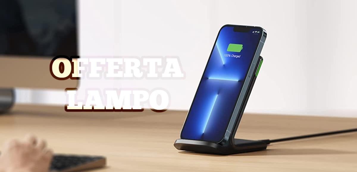 Caricabatterie wireless 15W in OFFERTA: solo 13€ con Coupon