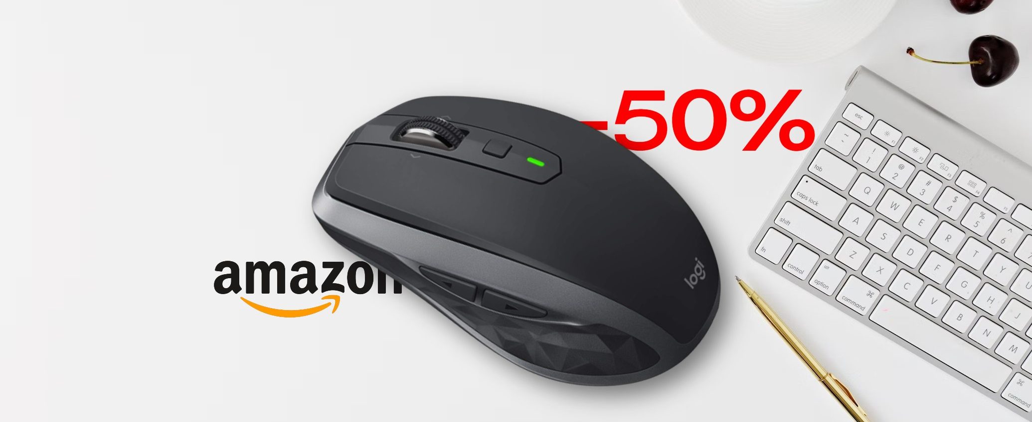 Mouse Logitech MX Anywhere 2S: FOLLIA Amazon con lo sconto del 50%