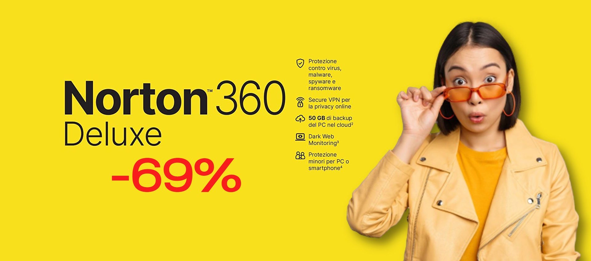 Norton 360 Deluxe 2023 per 5 dispositivi: SCONTO CLAMOROSO del 69%