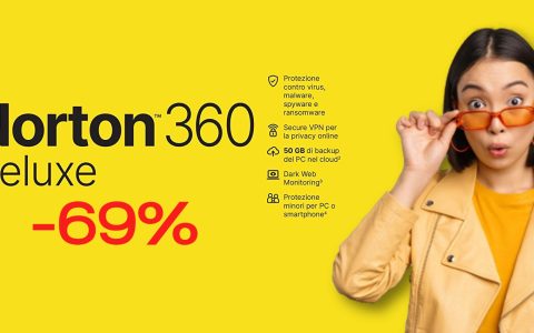 Norton 360 Deluxe 2023 per 5 dispositivi: SCONTO CLAMOROSO del 69%