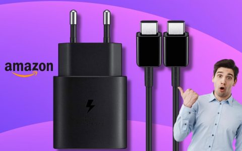 Caricabatterie USB-C 25W e cavo USB-C in OFFERTA