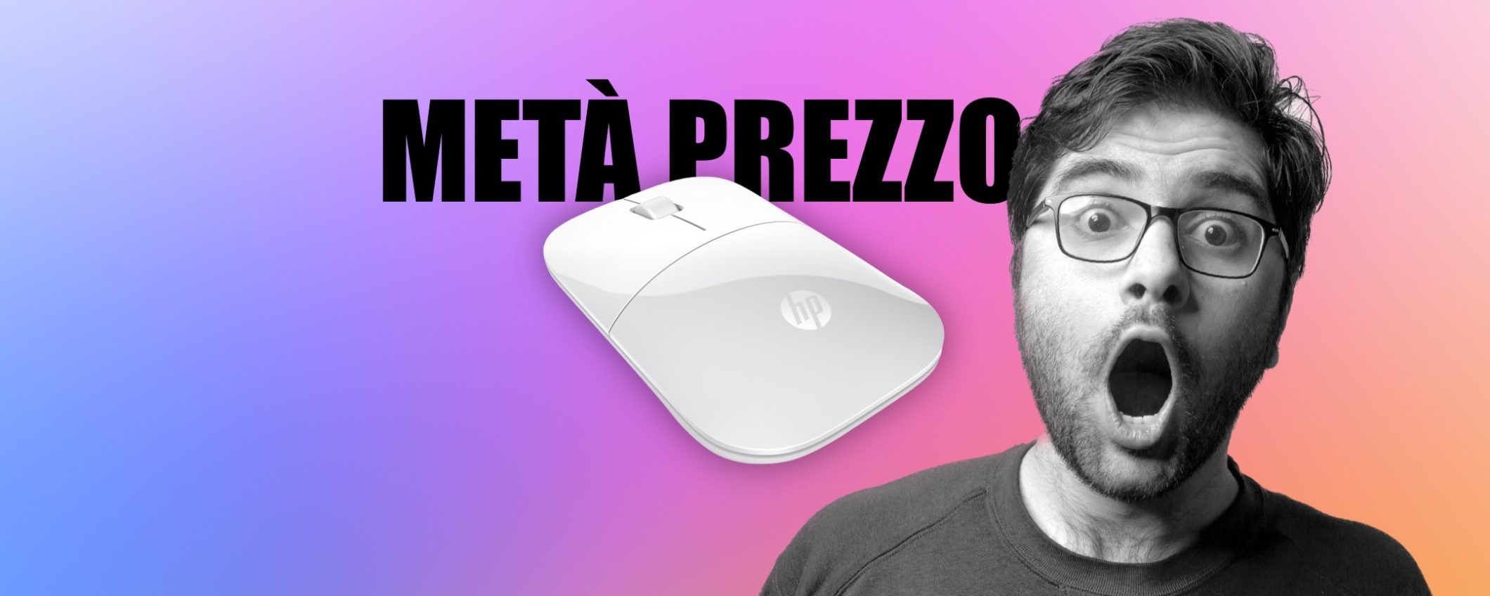 Mouse HP wireless, sottile, silenzioso a METÀ PREZZO