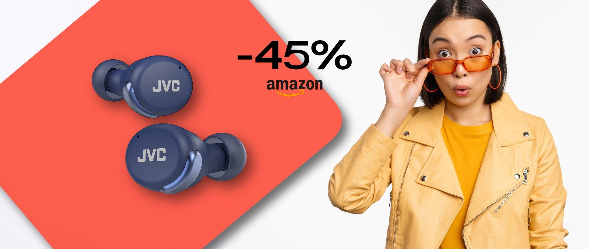 Auricolari wireless JVC con cancellazione del rumore: SCONTO SHOCK del 45%