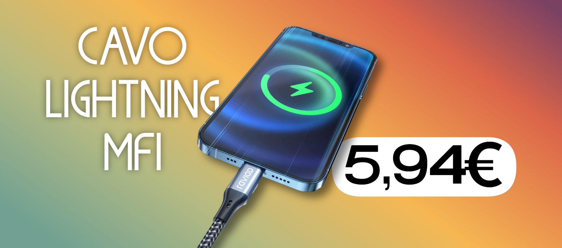 Cavo Lightning MFi REGALATO: solo 5€ con spedizioni e reso gratis