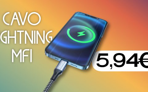 Cavo Lightning MFi REGALATO: solo 5€ con spedizioni e reso gratis