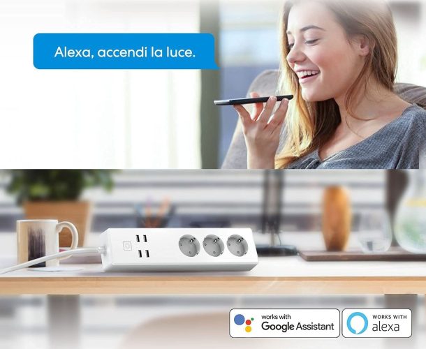 Ciabatta Smart con Alexa e Google Assistant
