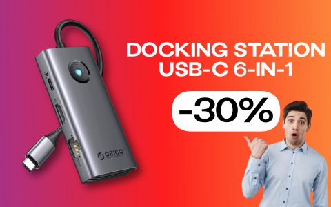 Docking Station USB-C 6-in-1 da FAVOLA ad un prezzo WOW (-30%)