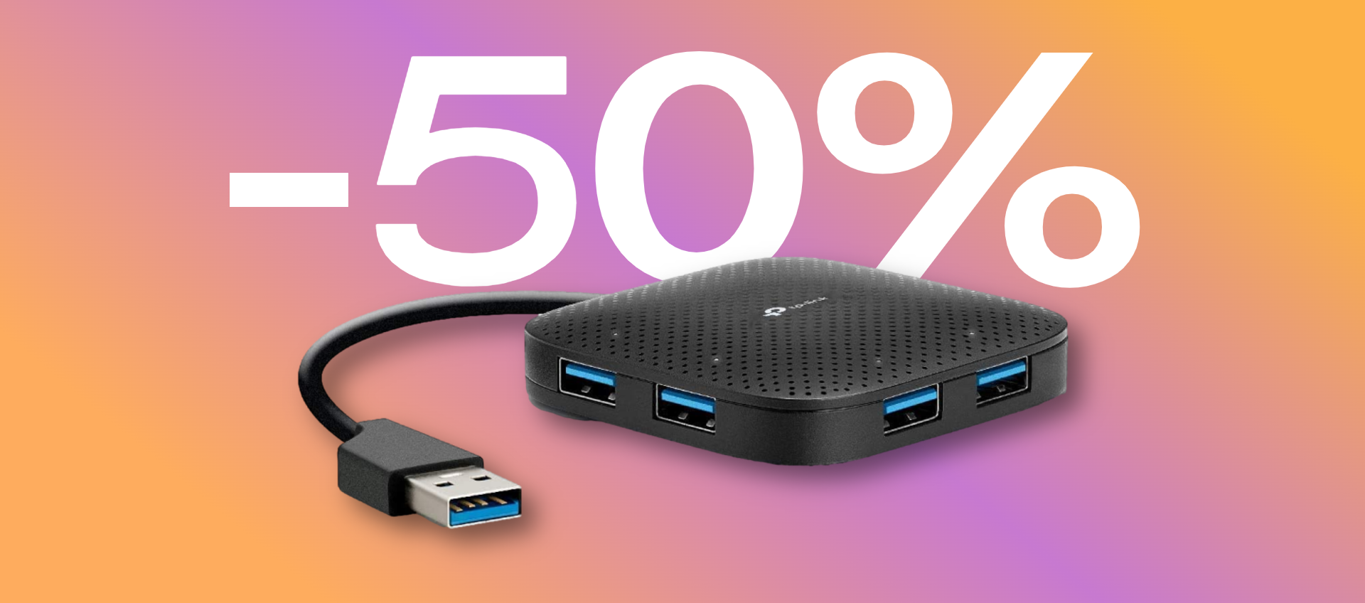 Hub 4-in-1 con USB-A 3.0: con lo SCONTO del 50%, è un AFFARE