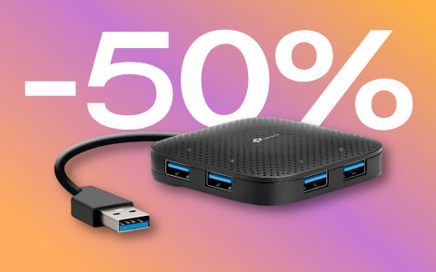 Hub 4-in-1 con USB-A 3.0: con lo SCONTO del 50%, è un AFFARE