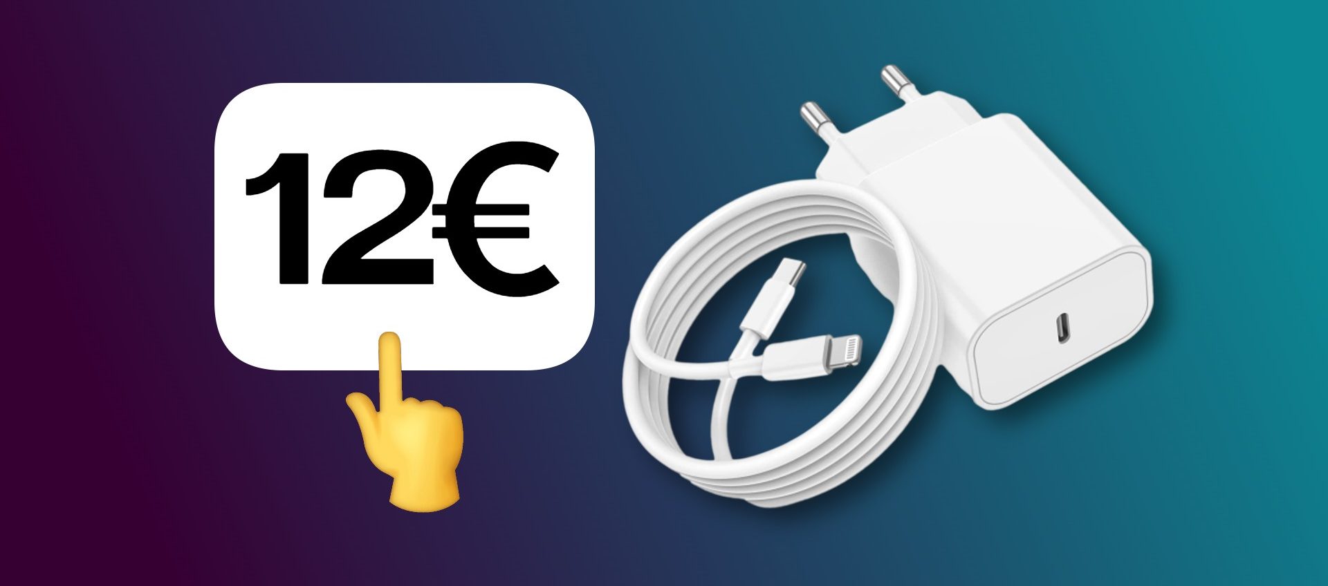 Caricabatterie USB-C 20W + cavo Lightning: con 12€ spazzi via la paura di restare senza iPhone