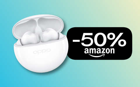 Oppo Enco Buds2: FUORITUTTO Amazon, sconto immediato del 50%