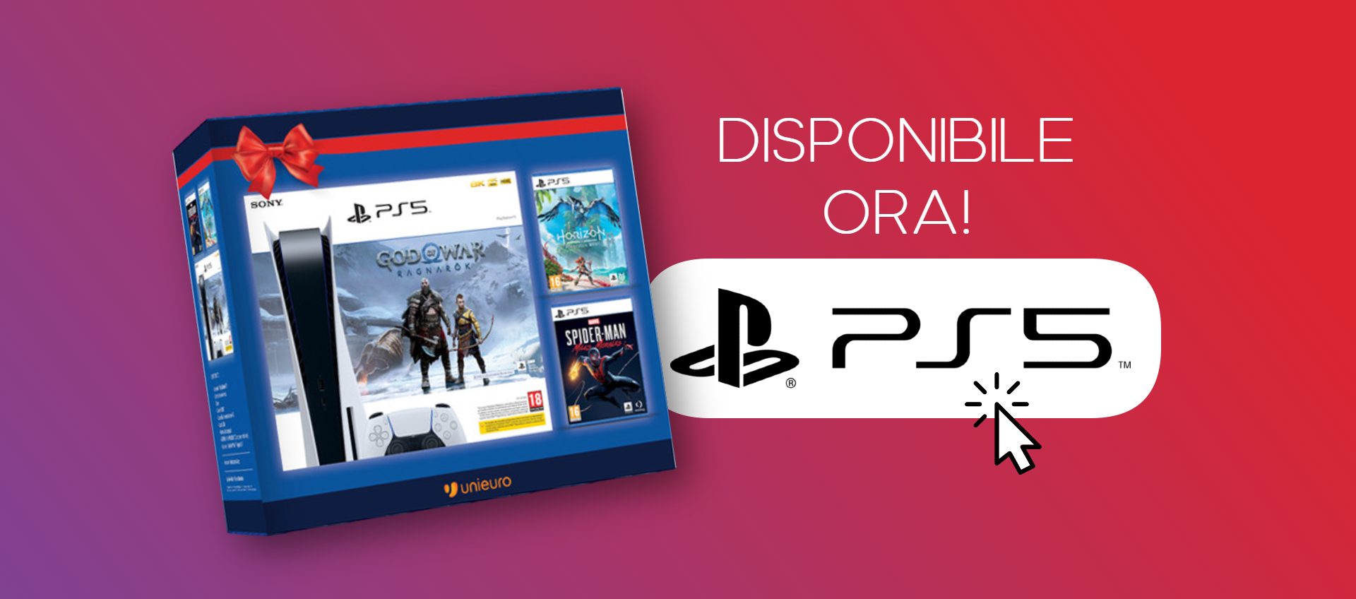 PlayStation 5 con God of War, Horizon e Miles Morales DISPONIBILE ORA su Unieuro