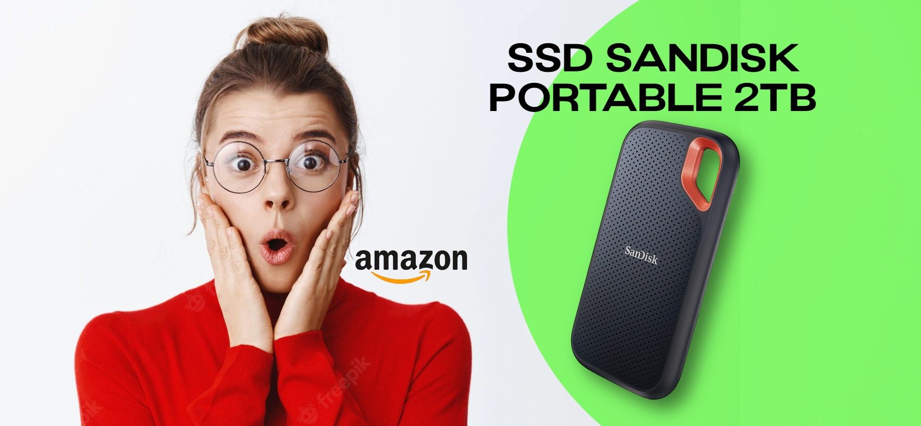 SSD SanDisk Extreme Portable 2TB: SCONTO CLAMOROSO del 51%