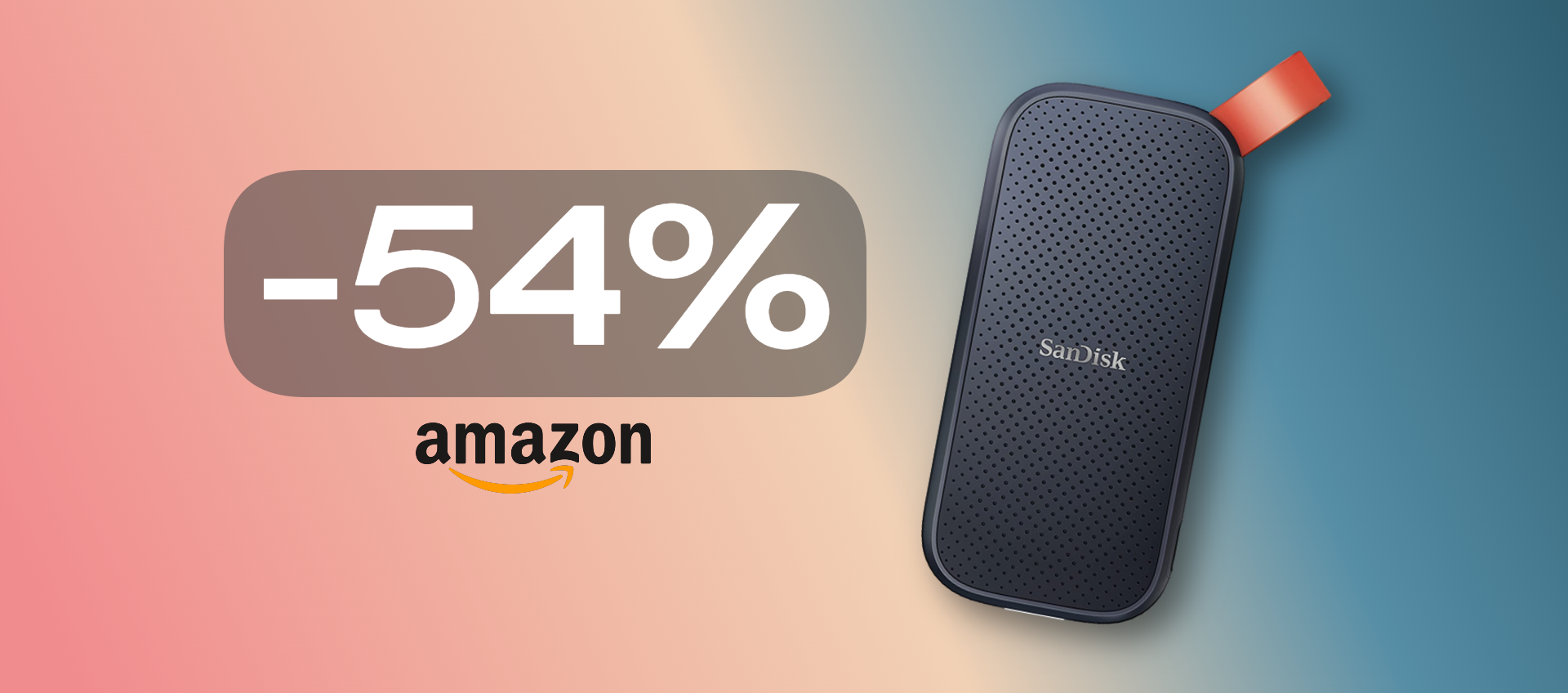 SSD SanDisk 1TB Portable: tutti i tuoi file sempre con te (-54% Amazon)