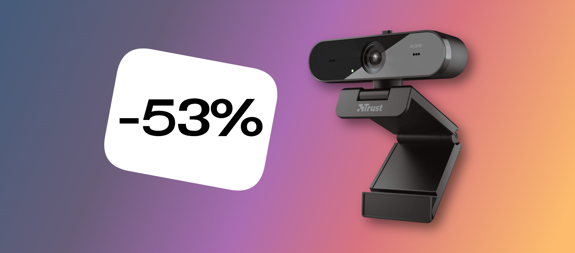 Trust Taxon 2K, la webcam perfetta per le tue videocall (-53% Amazon)