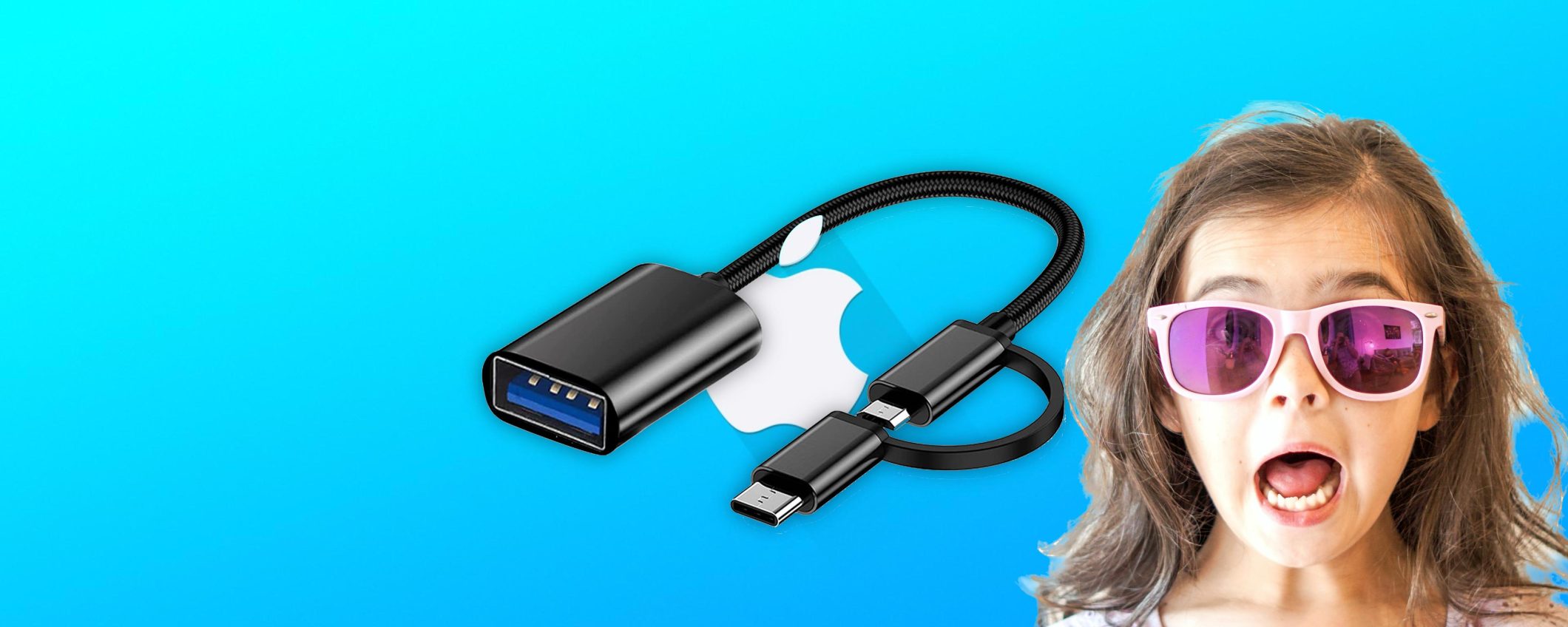 Adattatore 2 in 1: converte USB-A in USB-C e Micro-USB