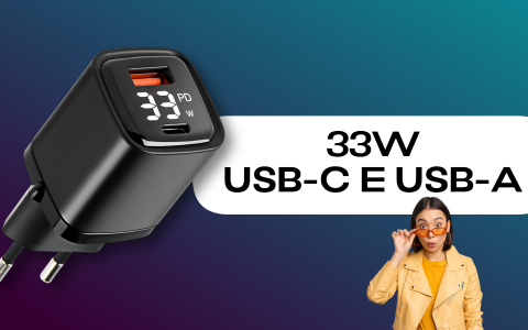 Caricabatterie 33W con USB-C, USB-A e display LED: il prezzo che ci piace (-16%)