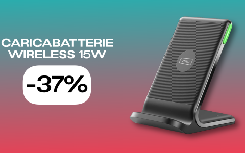 Caricabatterie Wireless da 15W: lo piazzi sulla scrivania e inizia lo show (-37%)