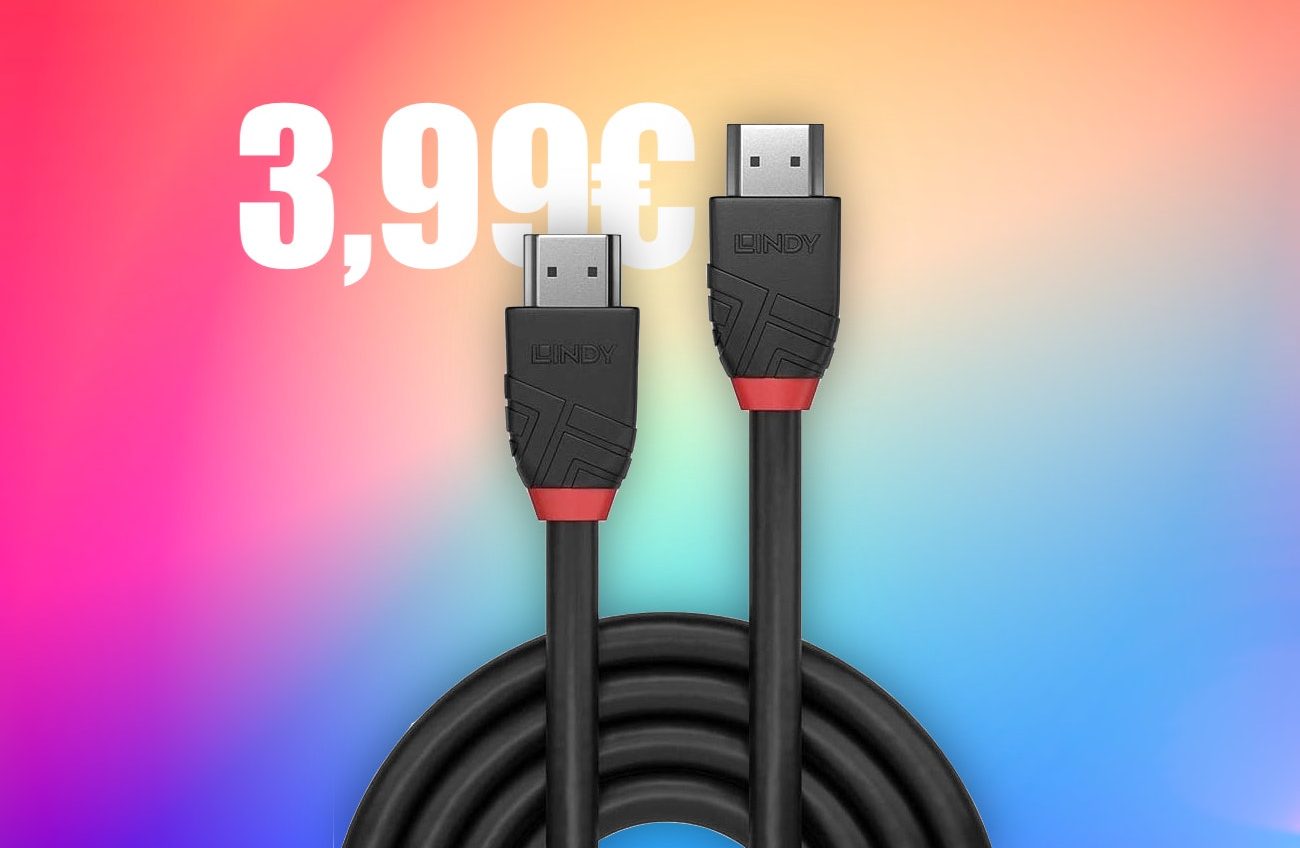 Cavo HDMI Alta Velocità con Ethernet, HD1080p, 3D, HDR solo 3,99€ spedito