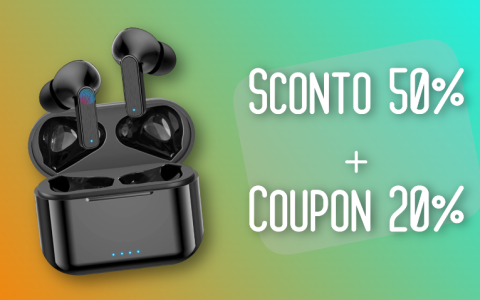 Auricolari wireless con 38h di autonomia: solo 15,99€ con SCONTO e COUPON