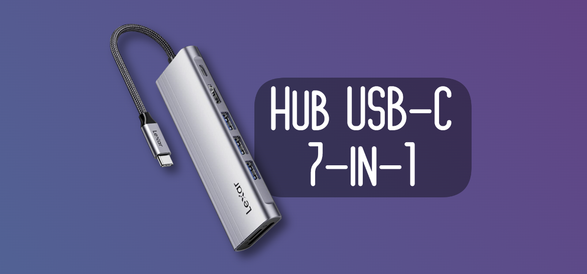 Hub USB-C 7-in-1 SCONTATO del 23%: con Lexar vai sul sicuro