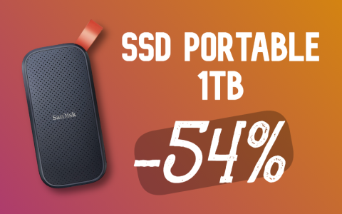 SSD portatile SanDisk 1TB subito nel carrello con lo SCONTO del 54%