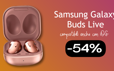 Samsung Galaxy Buds Live: PAZZO SCONTO del 54% su Amazon