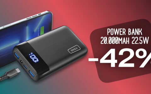 Power Bank 20.000mAh 22,5W: offerta spaziale del 42% su Amazon