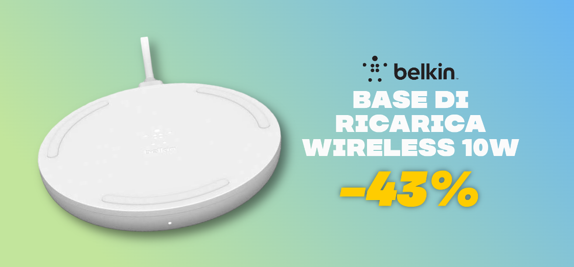 Belkin, la base di ricarica wireless da 10W è in SUPER PROMO su Amazon: poche unità disponibili