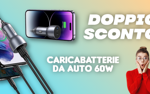 Caricabatterie da auto 40W con due USB-C a picco su Amazon con DOPPIO SCONTO